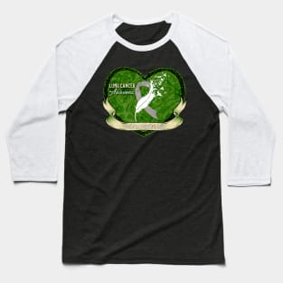 Lung Cancer Awareness Emerald Heart Edition Baseball T-Shirt